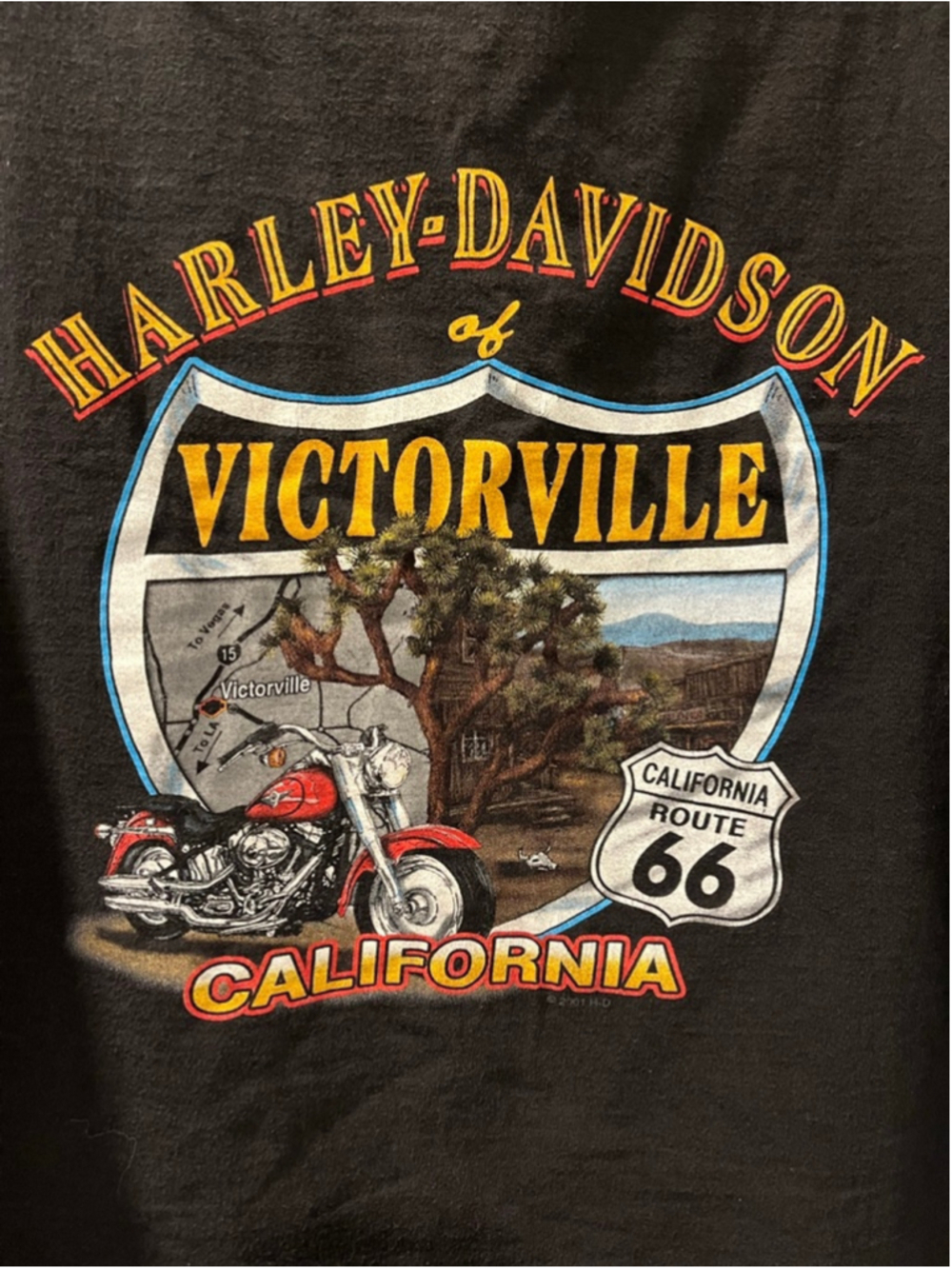 Vintage 2000 Harley Davidson Flame T-Shirt Size 2XL Route 66 California Biker - Picture 6 of 6